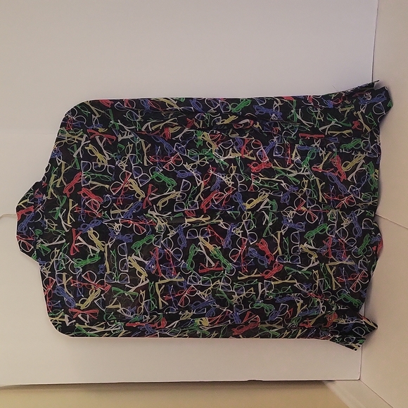 NWOT Banana Republic Multicolor Glasses Print Sheer Blouse, Size M - Picture 2 of 5